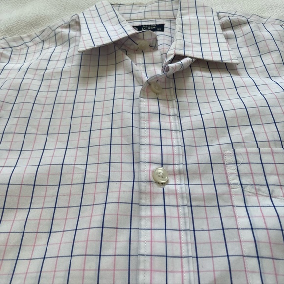 J.Crew 120’s 2-ply Blue and Pink Check Button Up Shirt - Picture 6 of 10